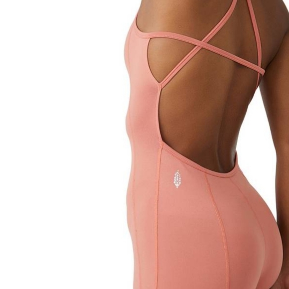 NWT Free People Heat Wave Onesie Crush Blush Size L - Picture 5 of 15